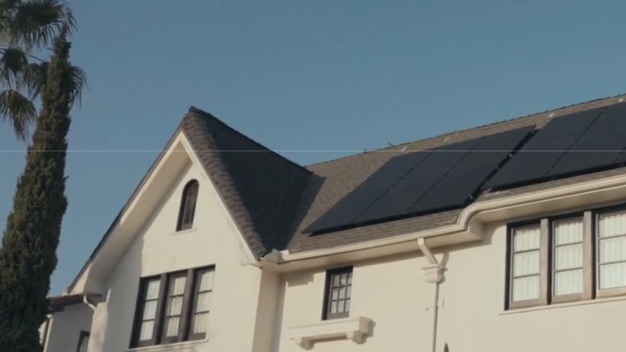 A home with solar panels across its roof